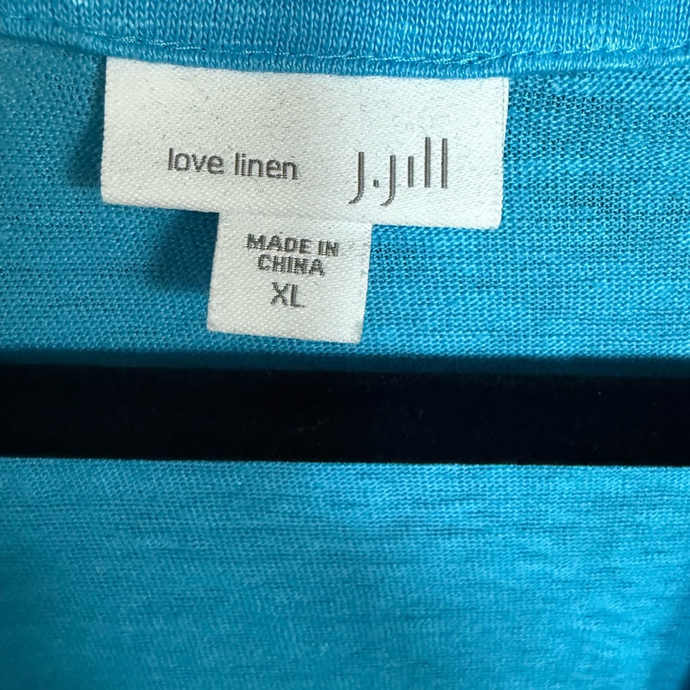 Women's J.Jill Linen Blue Cardigan. Size XL - Picture 3 of 6